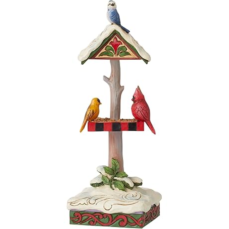 Delightful Christmas Bird Feeder Figurine