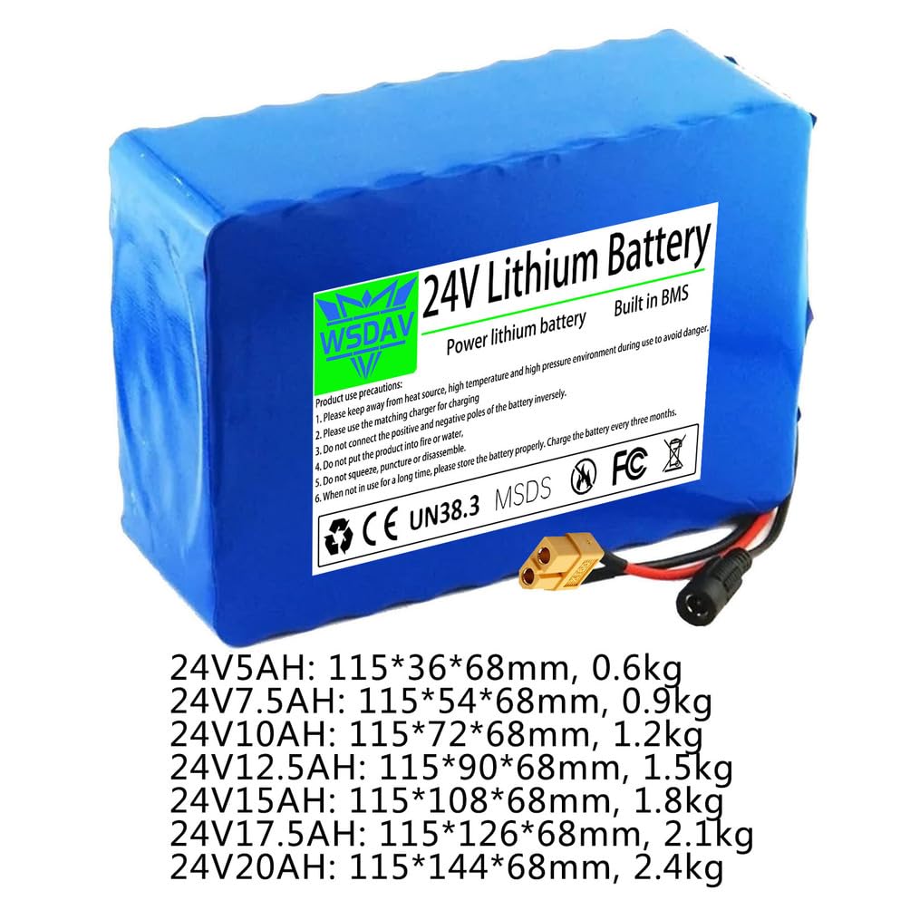 24-Volt-Lithium-Akkupack (24 V, 5 Ah, 7,5 Ah, 10 Ah, 12,5 Ah, 15 Ah, 17,5 Ah, 20 Ah) mit Ladegerät