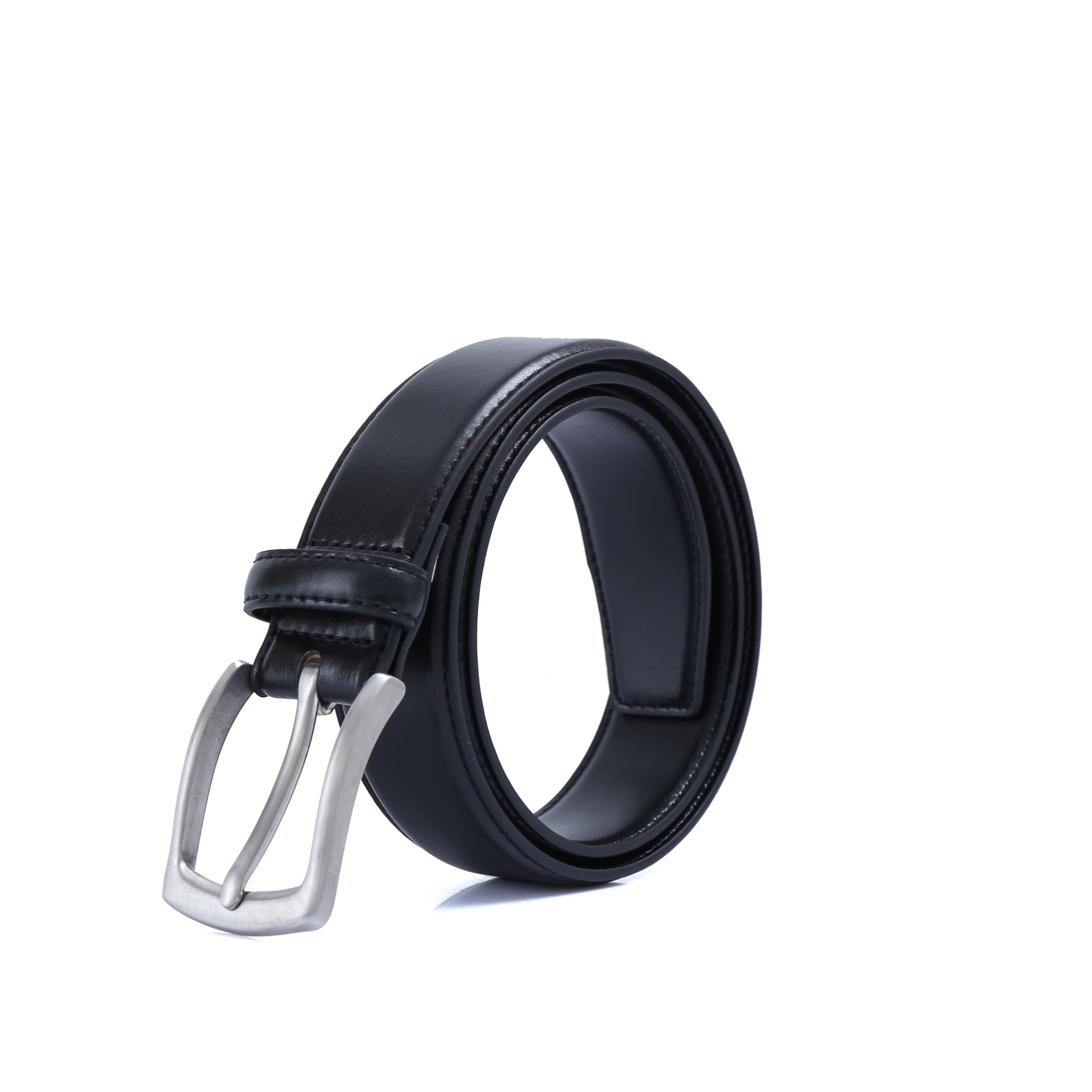 DOSHI Professional 2 - Brushed Silver 5.0 Vegan Leather Belt - PVD Buckle Dress Belt - Casual and Formal Wear - Gifts for Men