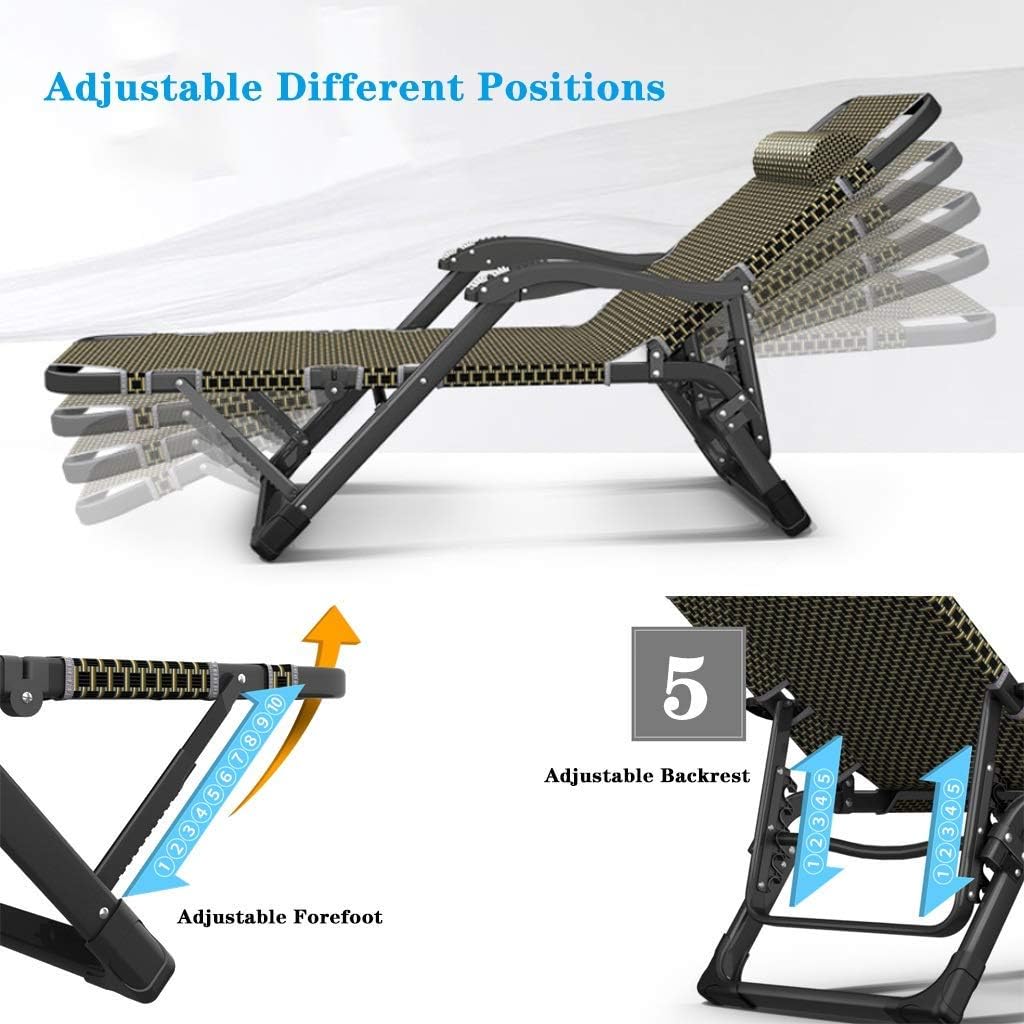 Generic Garden Furniture Sets, Recliner Lawn Chairs Folding Camping Garden Chairs Folding Gravity Deck Chair Recliner Reclining Waterproof Chaise Loungers Metal for Outdoor Office beauti