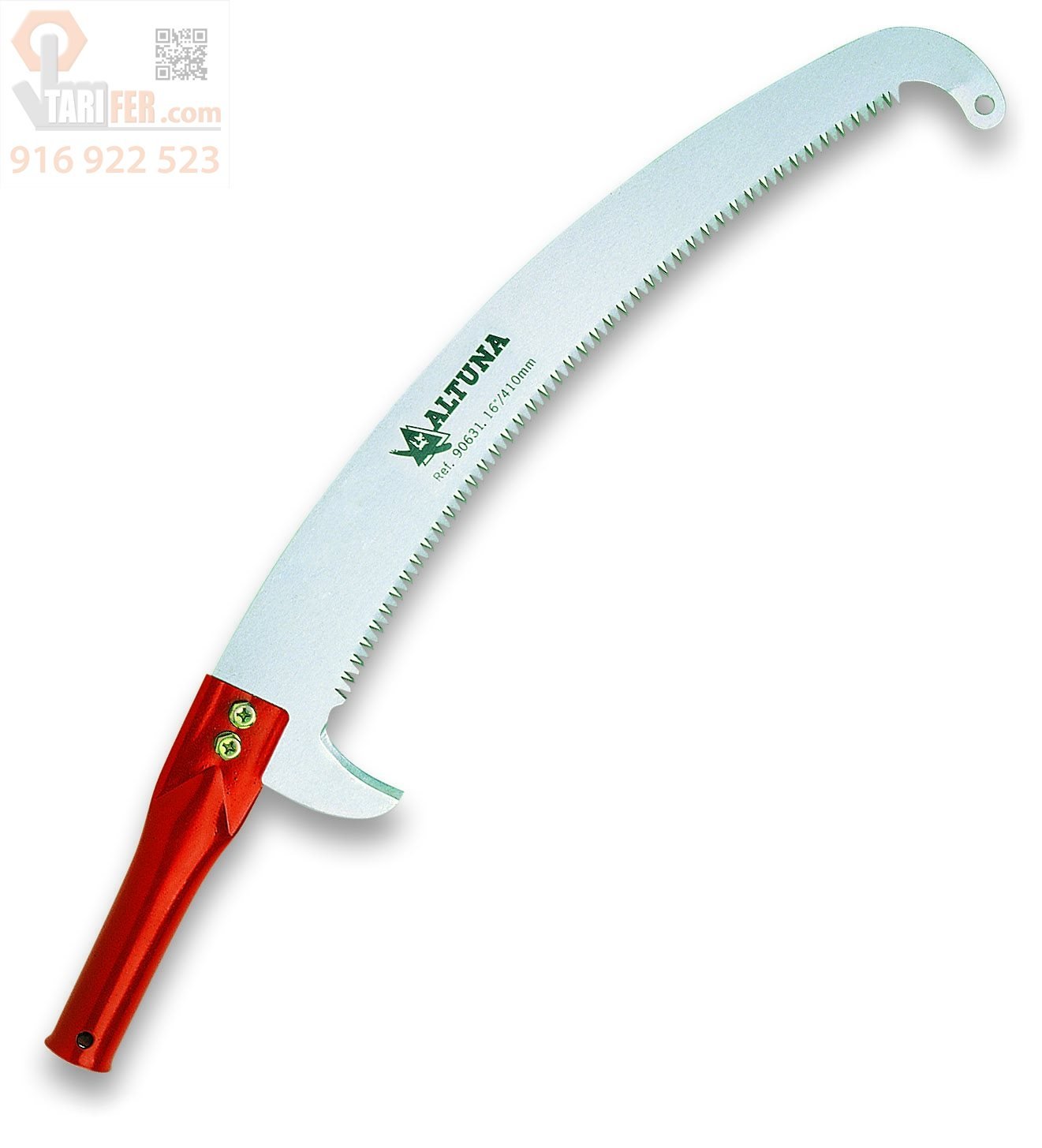 Serrucho para Pértiga-Gancho - Modelo 90631 - Fabricado con Acero Resistente - Dentado Japonés - Mango Ajustable de 25 mm - Hoja de Repuesto para Pértigas Redondas - Altuna