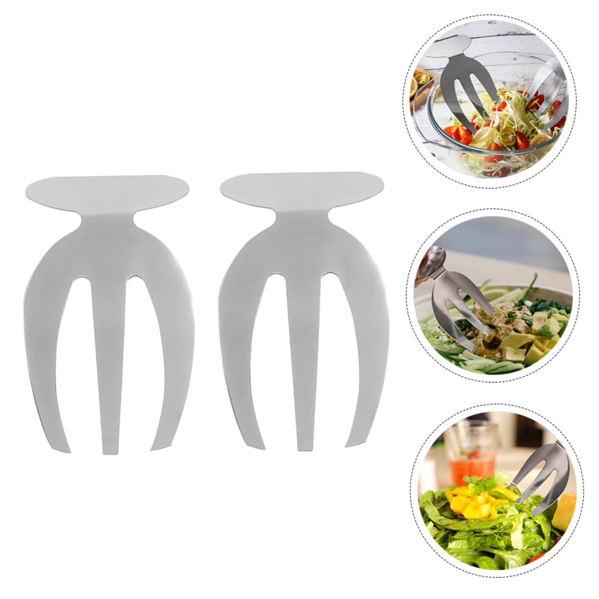 GRIRIW Stainless Salad Fork Set 2pcs Salad Serving Forks Claws for Family Restaurant Use