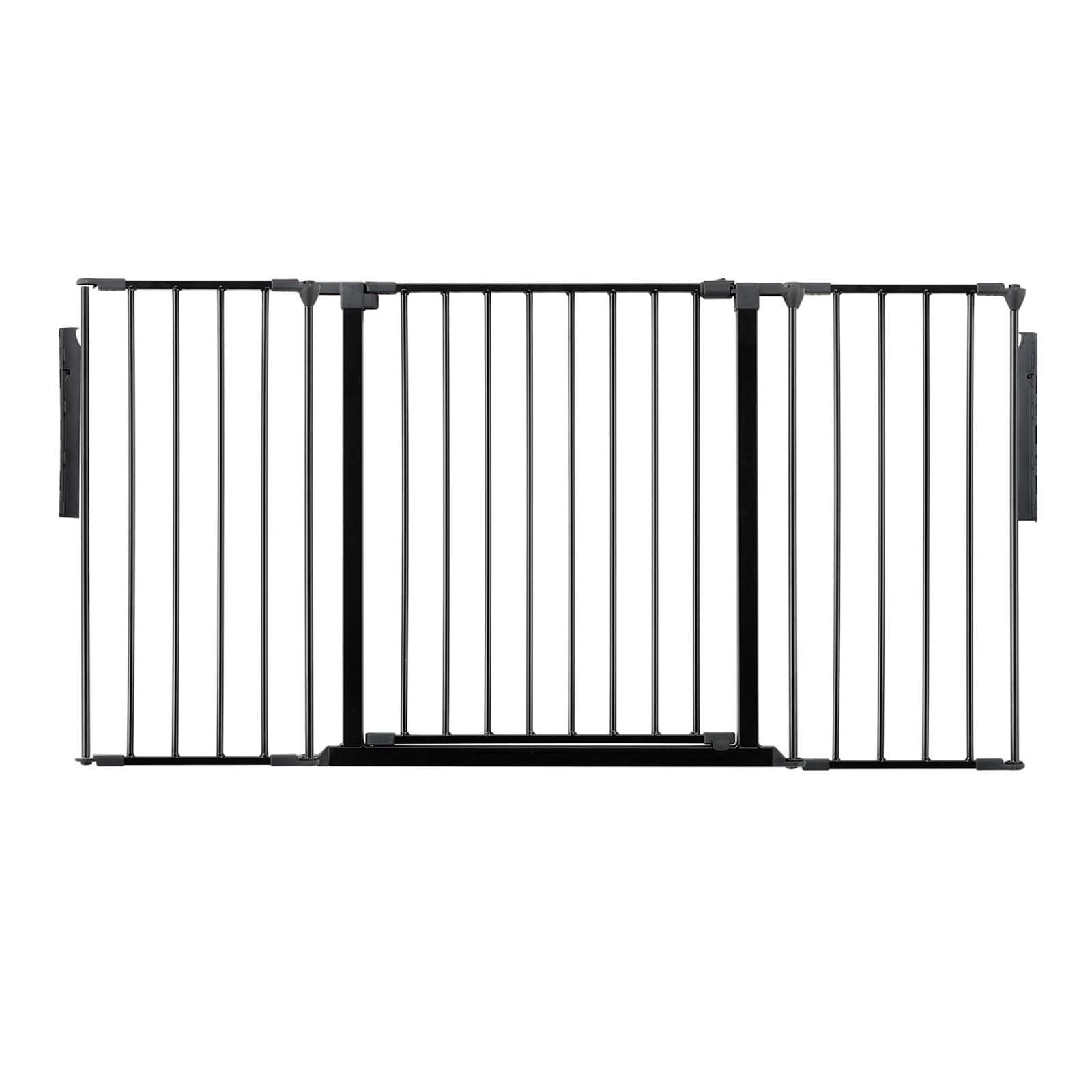 Safetots Black Premium Multi Panel Room Divider, Up To 148Cm Wide, 70Cm Tall, Multi Panel Flexible Room Barrier, Room Divider With Door For Baby And Toddler, Easy Installation