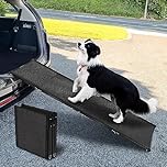 FASNATI 180 x 50cm Folding Dog Ramp for Car, Extra Wide Dog Car Ramp, Portable Pet Ramp for Large Dogs with Anti-Slip Surface, Available for Car, SUV, Lightweight and Easy Storage