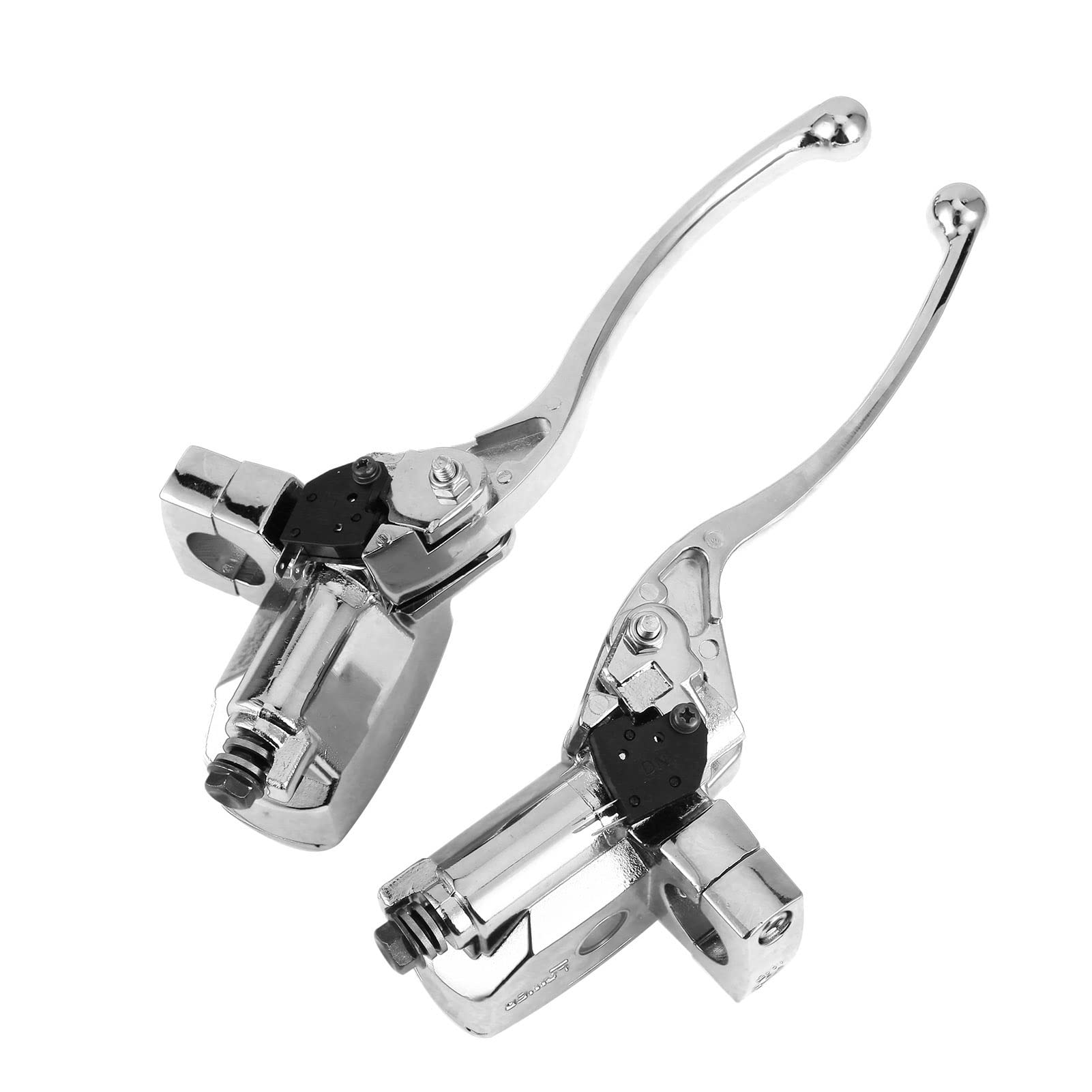 Bomba de palanca de cilindro maestro de embrague de freno hidráulico de cilindro maestro de motocicleta plateada para ATV de motocicleta con manillar de 1 pulgada Asientos y Accesorios