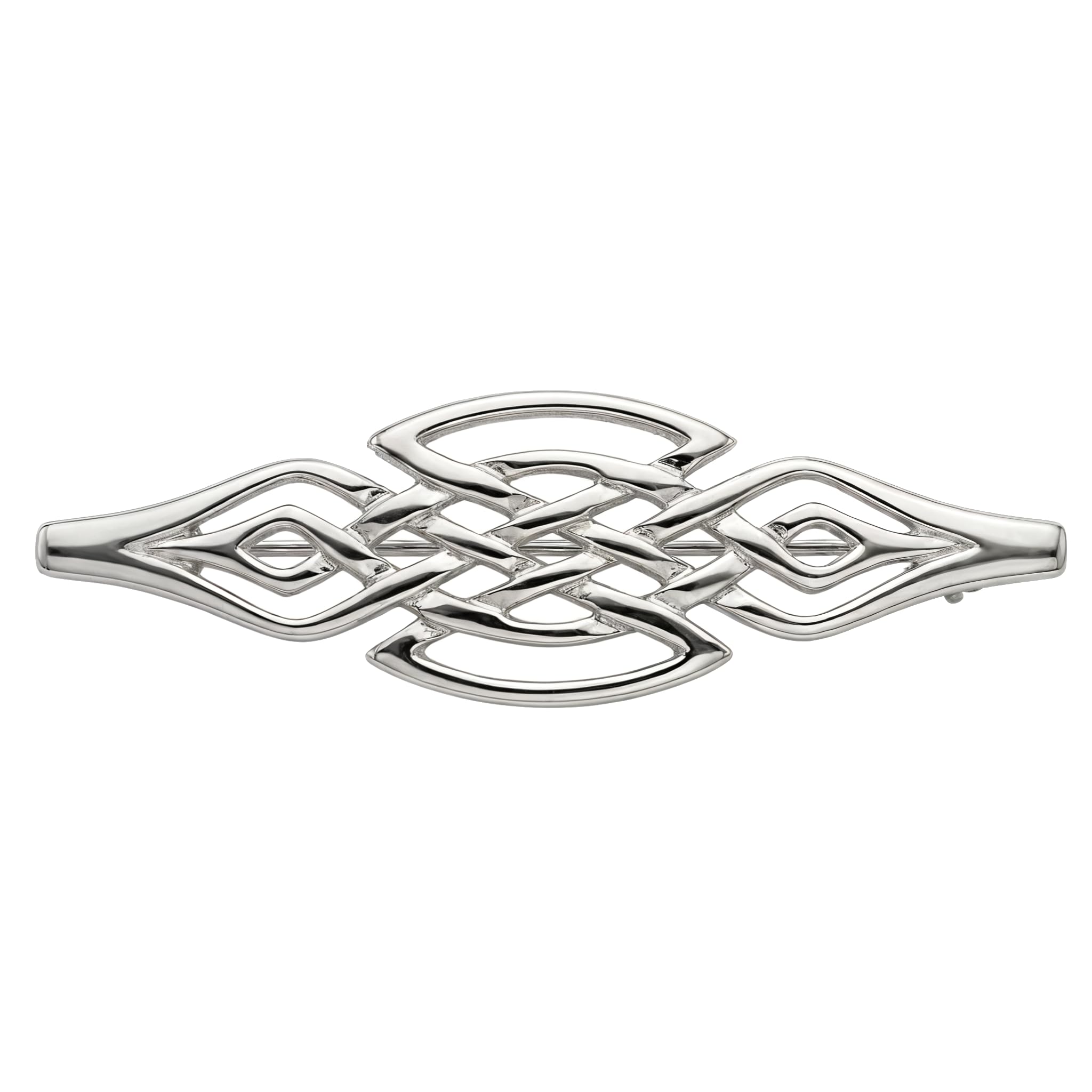 Alexander Castle 925 Sterling Silber Keltische Brosche für Frauen - Damen Brosche Pin mit Schmuck Geschenk Box - 44mm x 11mm