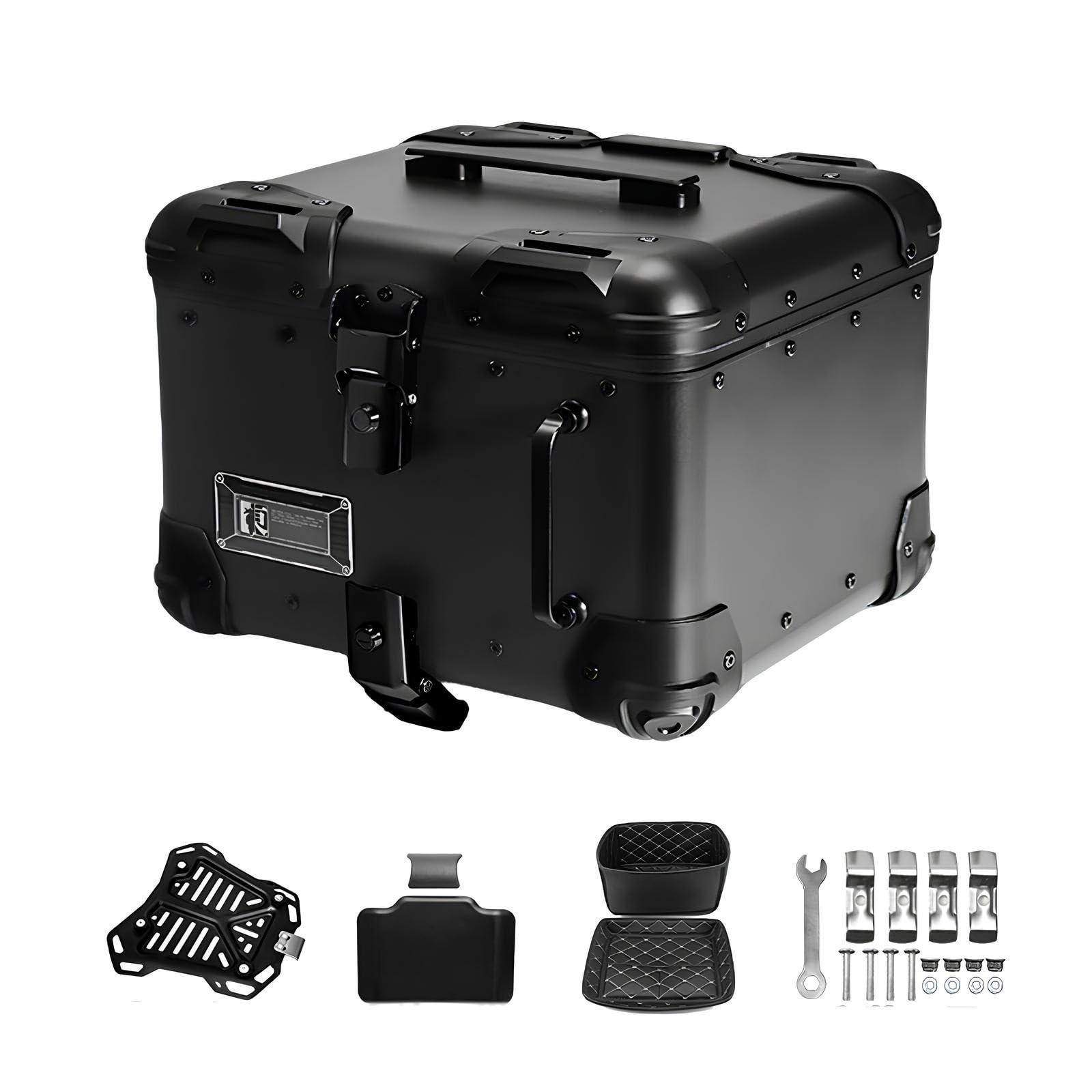 Top case moto en aluminium 45L idéal pour trajets quotidiens et rangement de casque