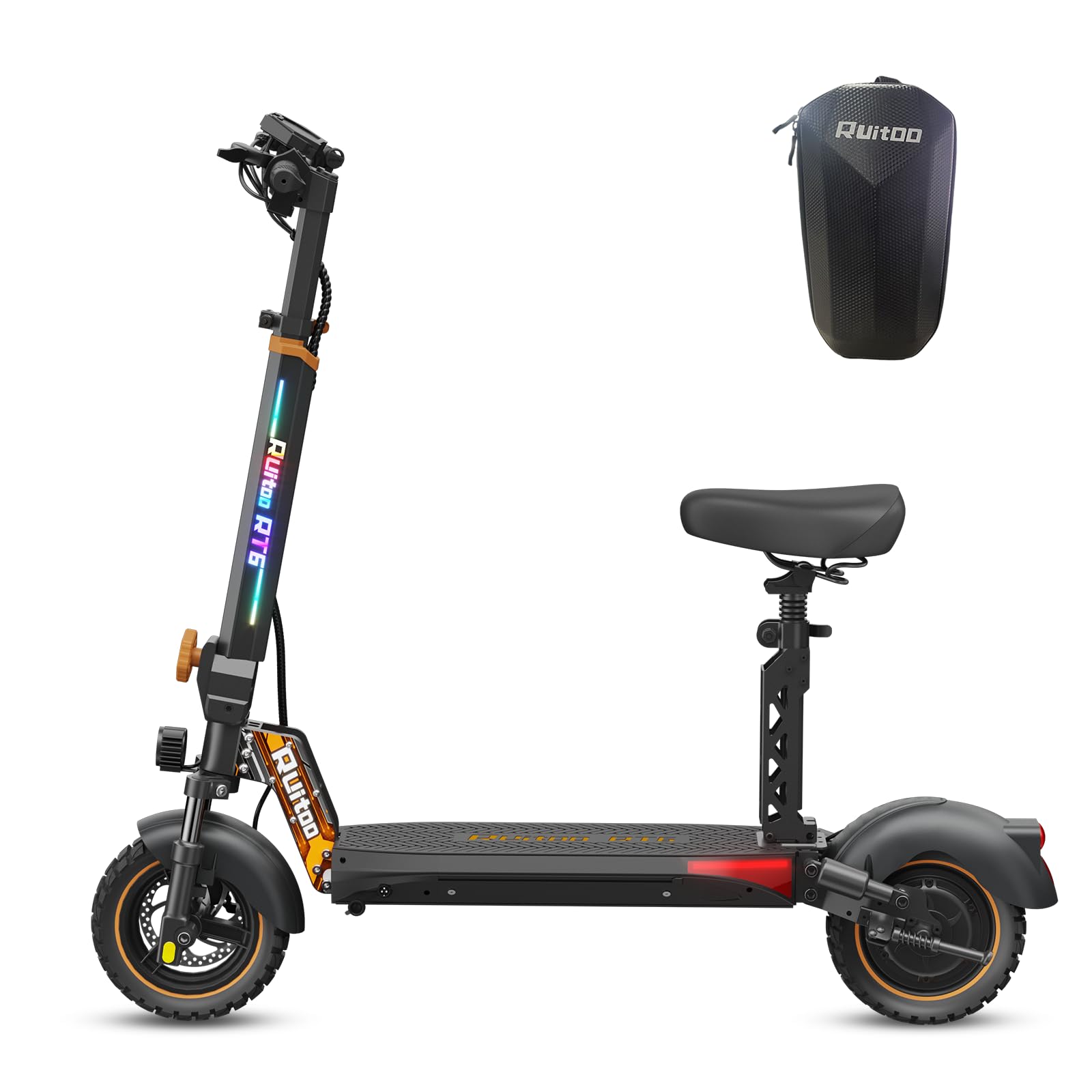 Electric Scooter, 1000/1600/3200/5600 W Motor, 28-39 Mph, 31-44 Miles Range, 15.6/18.2/20.8 AH Battery, Dual Suspension & Braking System Scooter for Adults with Seat & Storage Box