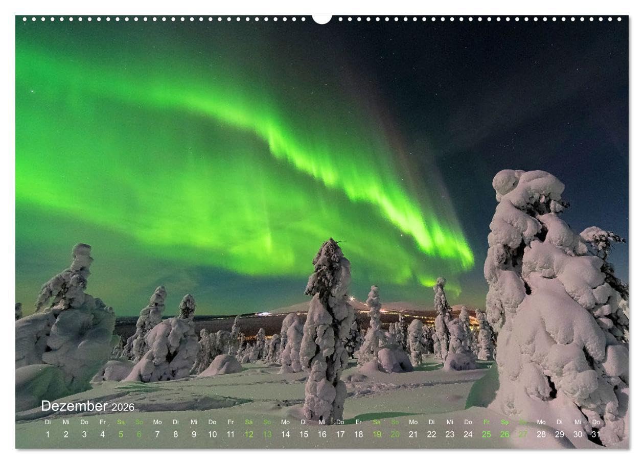 Magische Polarlichter der Erde (Wandkalender 2026 DIN A2 quer), CALVENDO Monatskalender: Atemberaubende Aufnahmen imposanter Lichterscheinungen (CALVENDO Natur)
