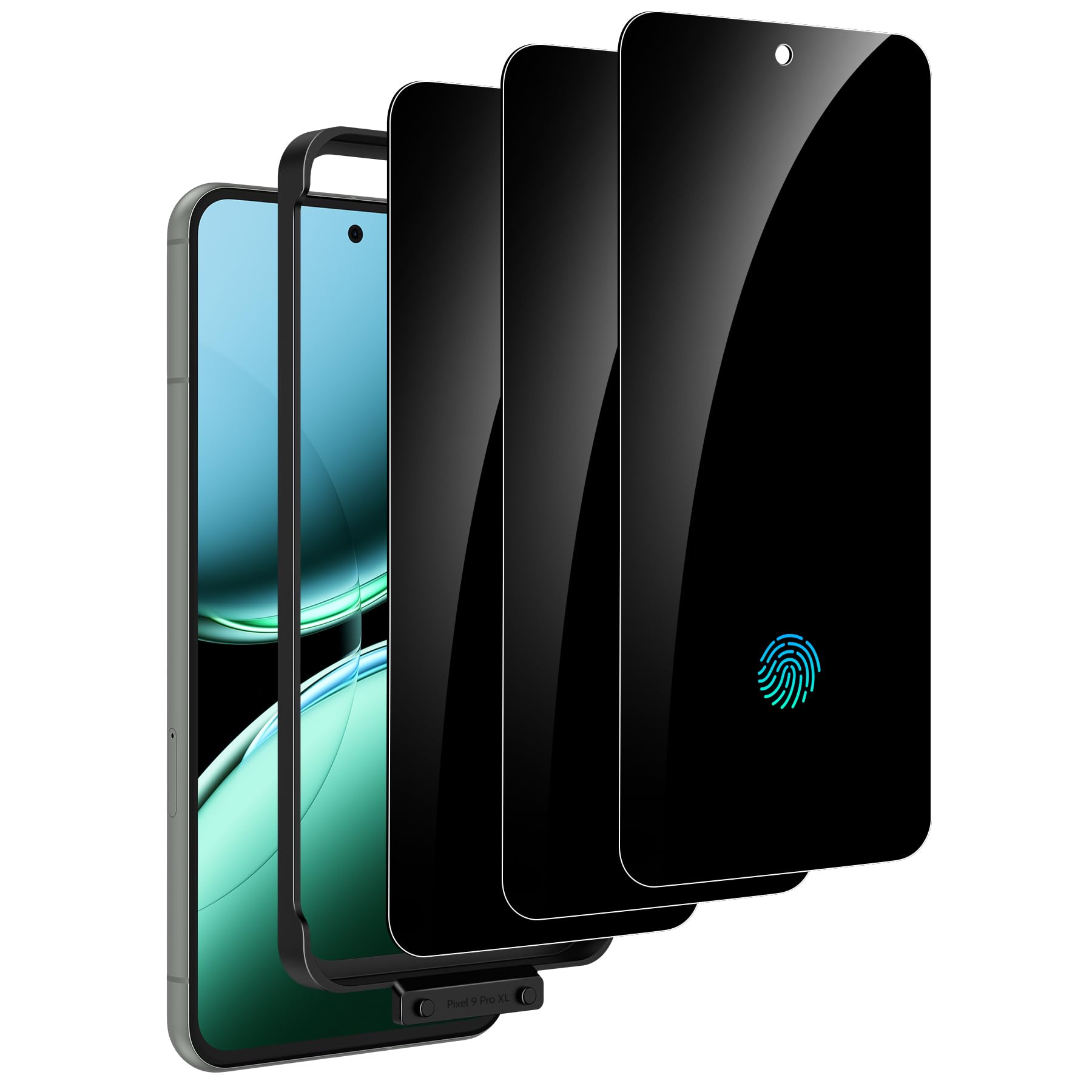 WYQLTD3 Pack for Google Pixel 9 Pro XL Privacy Screen Protector, Fingerprint Unlock [Not Glass] Anti-Spy, Sensitive Touch, Durable Anti-Scratch Shock-Resistant