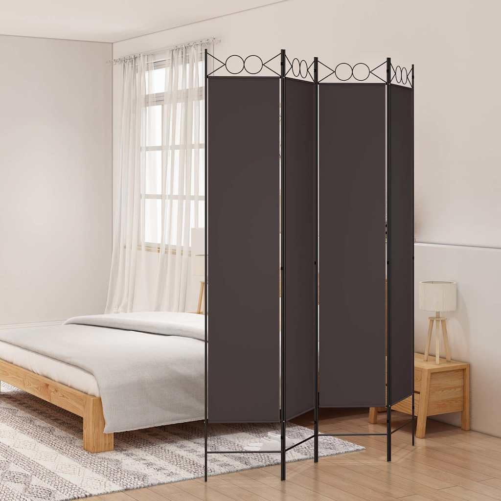 4-TLG. Paravent Braun Stoff 160x220 cm klappbar Raumteiler Sichtschutz faltbar für Wohnzimmer Schlafzimmer Büro Indoor Outdoor Nutzung