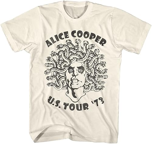Alice Cooper Medusa 1973 World Tour - Camiseta de manga corta para adultos