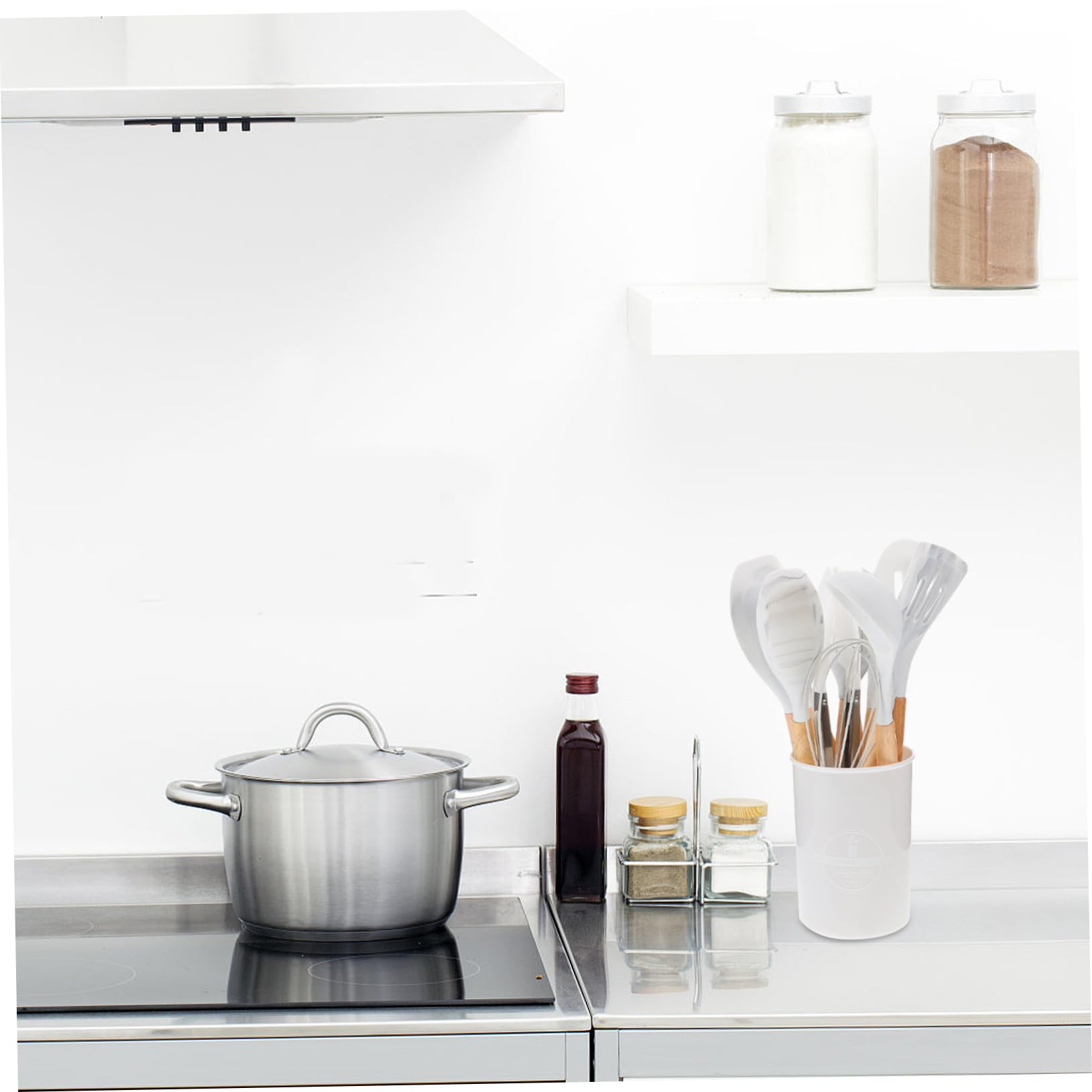 12pezzi Utensili Da Cucina Silicone Contenitore Strumenti Antiaderenti e Manici Legno Ergonomici Per Cucinare Comodità e Stile