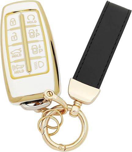 vurbemes Funda protectora de TPU suave de 360 grados compatible con Hyundai Genesis GV80 GV90 G70 G80 G90 GV70 Smart Key Blanco