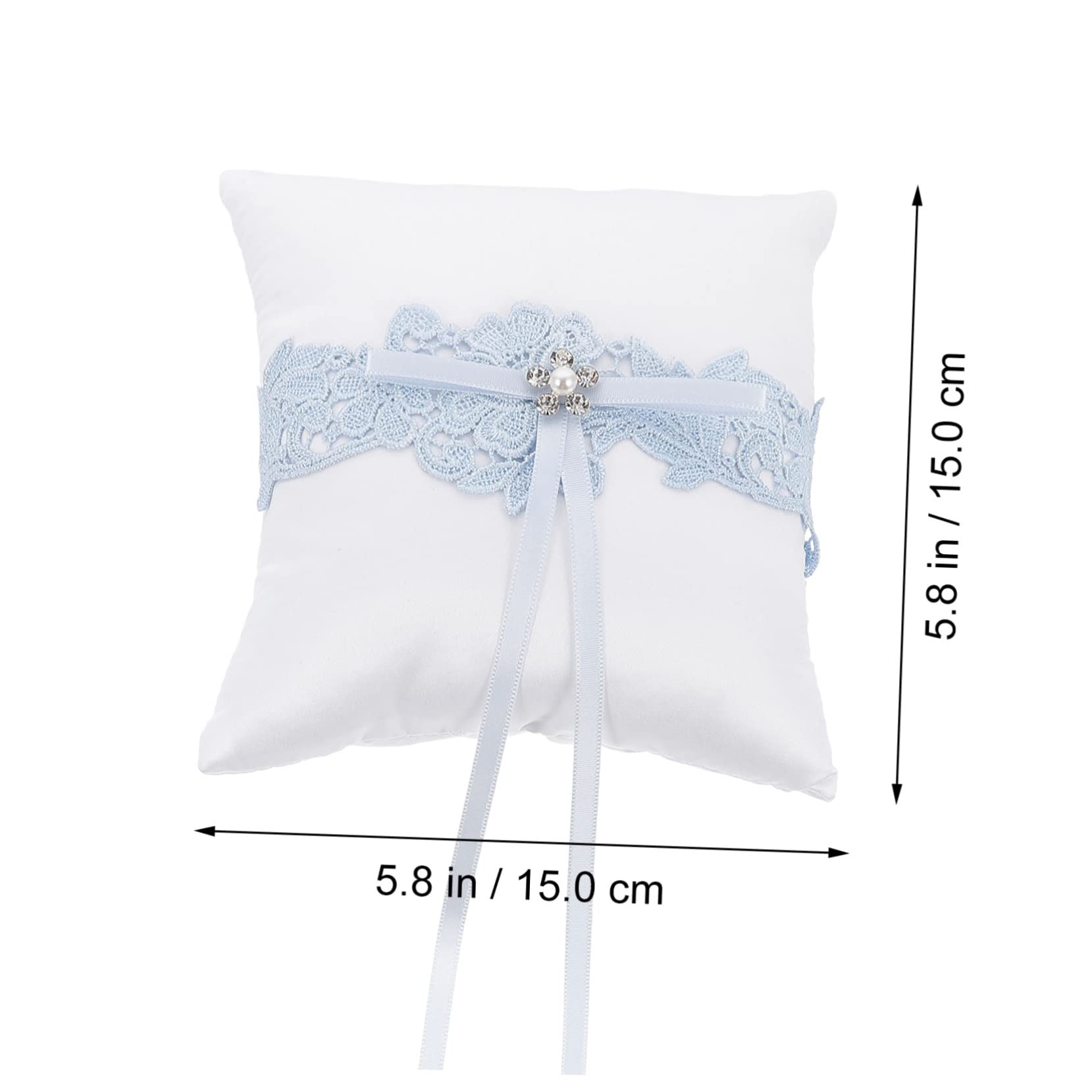 Cabilock 1 Pc Elegant Bowknot Ring Pillow Lace Ring Holder for Weddings Engagements Romantic Wedding Supply Delicate Design