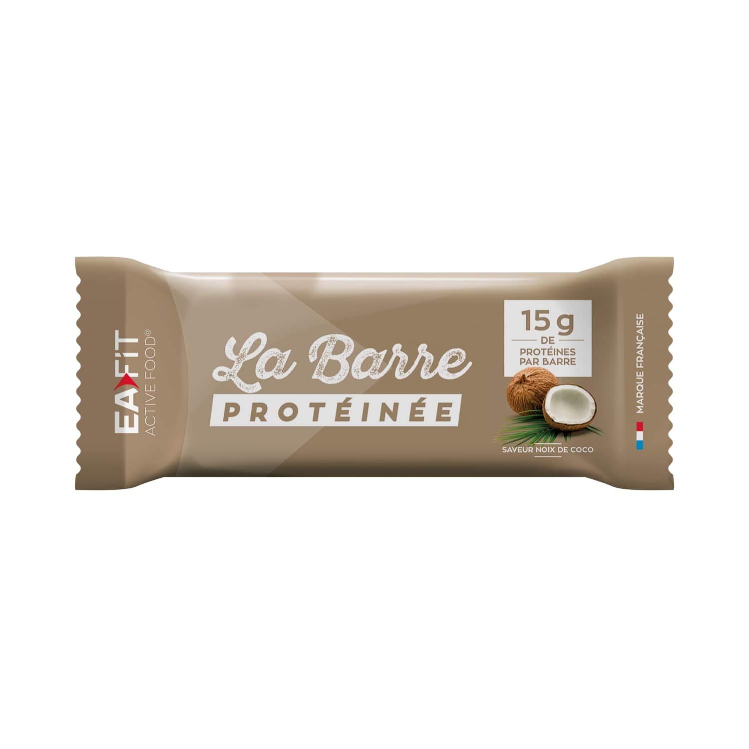 EAFIT Protein Bar Display of 24 Bars of 46 g Coconut Flavour – Milk Chocolate Coated – 16 g of Protein Per Bar – 5.5 g of Mg – Low Sugar – 12 Lives and Minerals – Certified Anti-Doping