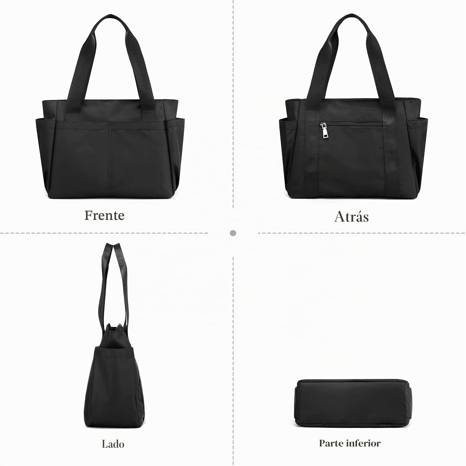 Bolsos de Mujer Bolso de Hombro de Nylon Bolso de Mano Bolsa Tote para Compras Viajes Trabajo Uso Diario Azul