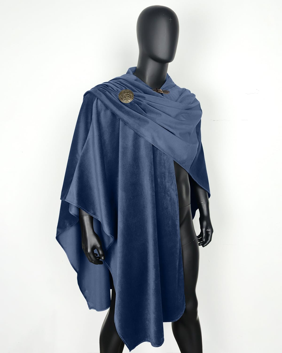 L'VOW Medieval Corduroy Hooded Cloak - Renaissance Hooded Cape with Adjustable Brooch, Halloween Wizard Cosplay Costume - Image 8