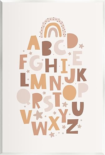 Stupell Industries LSR Design Studio - Placa de pared con letras del alfabeto apagadas