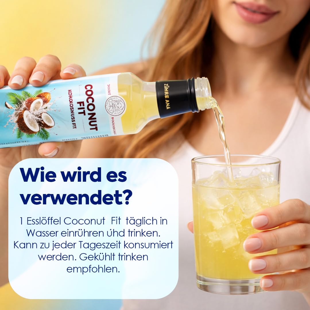 Zühre Ana Coconut Fit bebida con aroma de coco – sabor tropical, versátil, ideal para bebidas, smoothies y recetas – 250 ml