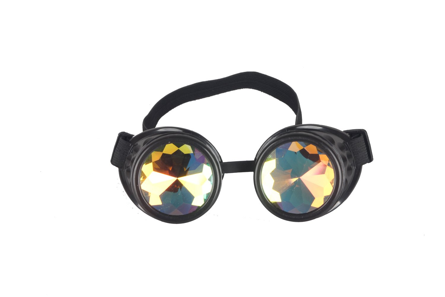 Kaleidoscope Rave Rainbow Crystal Lenses Vintage Goggles Glasses