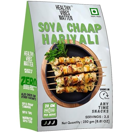 Healthy Vibes Matter Hariyali Soya Chaap Masala, Ready to Cook Spice Mix, Tasty Soya Chaap (Pack of 2) (2)