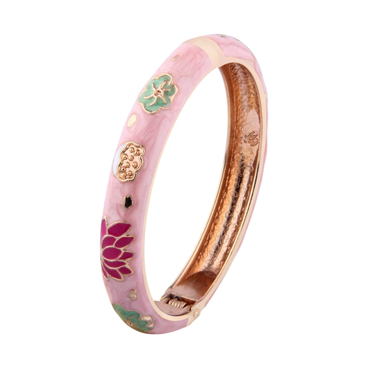 UJOY Enamel Womens Bangle Bracelets Lotus Design For Lady Pink (B0BK4FFV13) Amazon Price History, Amazon Price Tracker