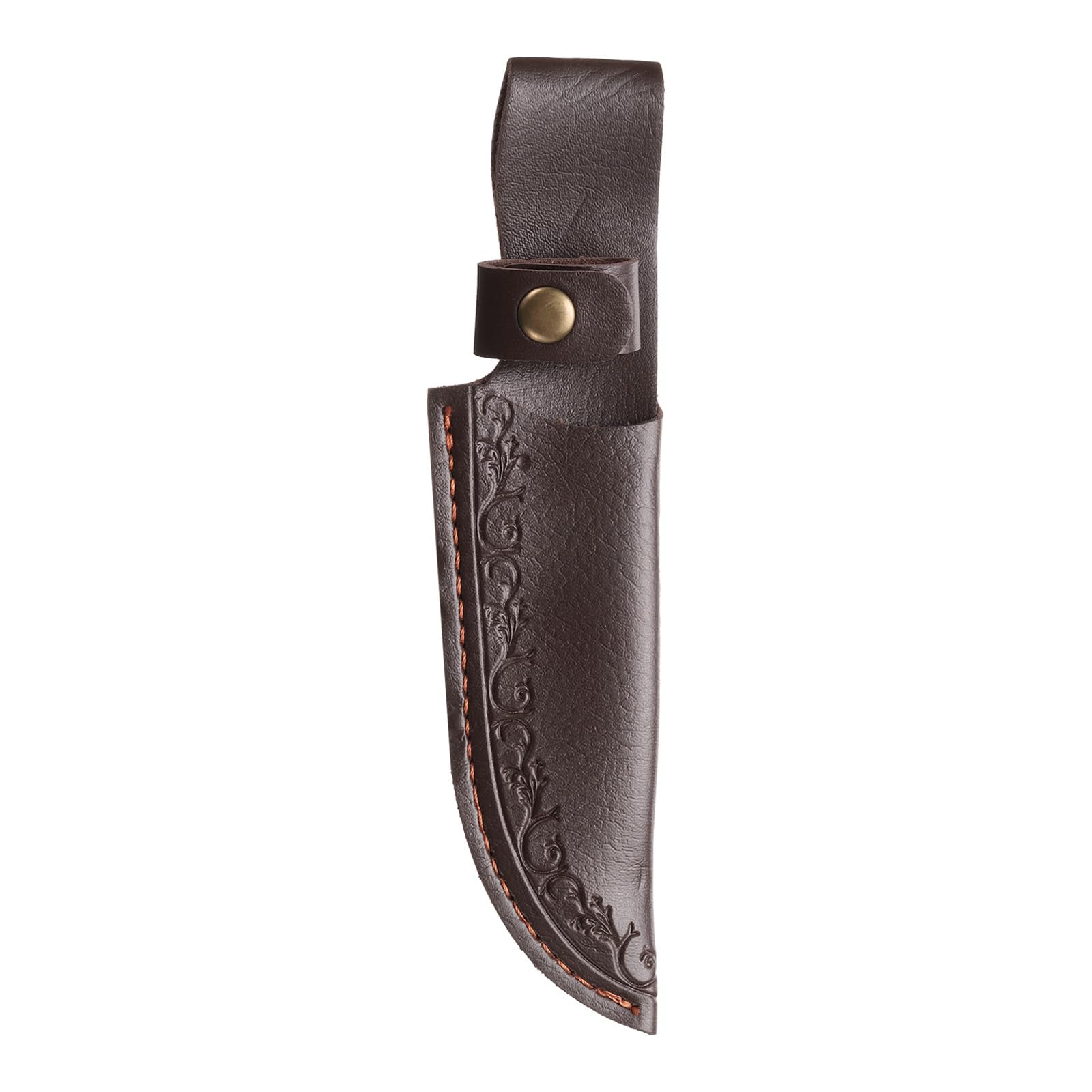 QUARKZMAN Funda De Cuchillo 7.87" Longitud Cuero Auténtico Portafundas Para Cuchillo Plegable Para Senderismo Campamento Ciclismo Y Excursionismo Marrón Oscuro
