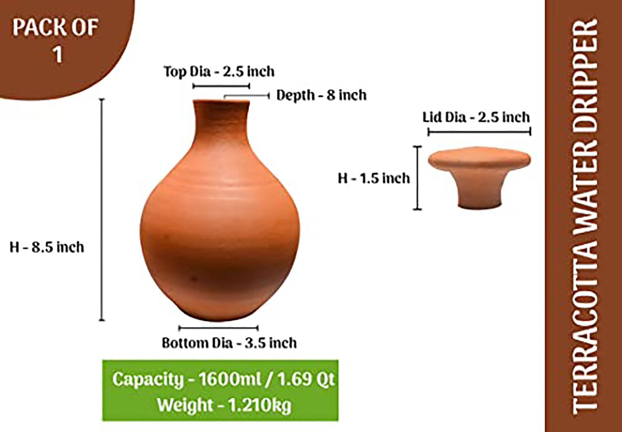Village Decor Gocciolatore d'acqua in terracotta/vaso di terracotta autoirrigante innaffia automaticamente le tue piante durante le vacanze