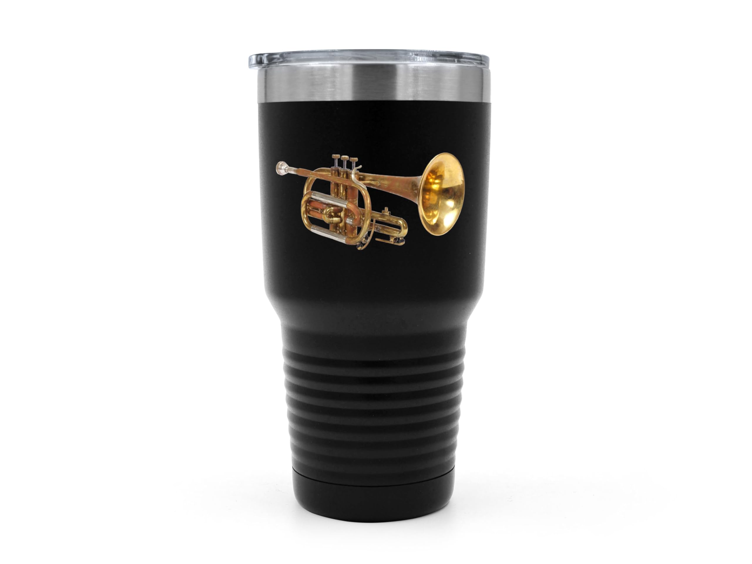 SpreadPassion Trumpet Tumbler, Gift For Trumpet, Trumpet Stainless Steel Tumbler, 30 oz Insulated Tumbler, Christmas Birthday Gift Idea (Black)