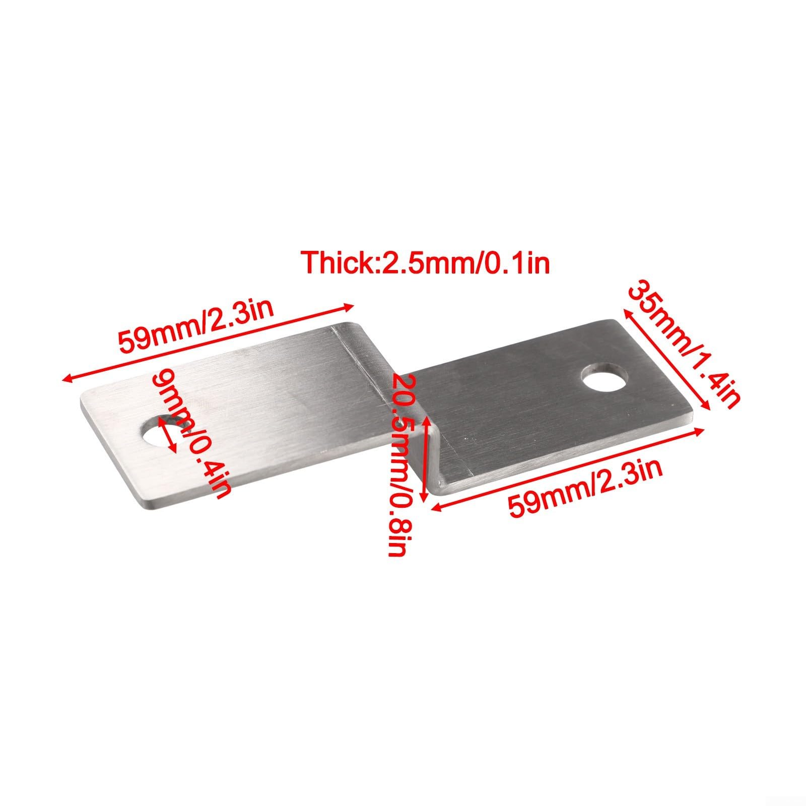 Connettore fisso ad angolo a forma di Z in acciaio inossidabile resistente con spessore di 2 5 mm e finitura liscia per un assemblaggio sicuro dell'armadio (20 mm)