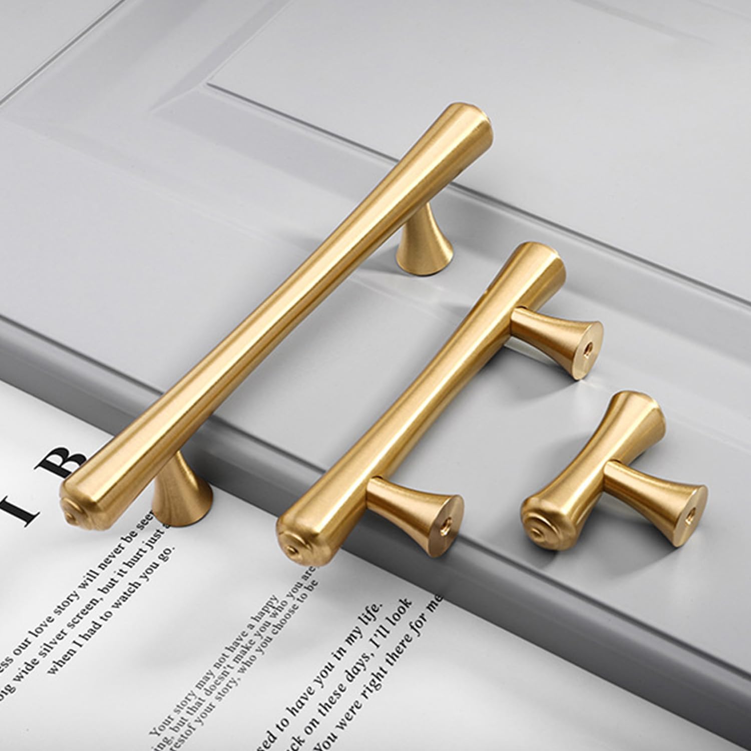 LFWATAXY Lot De 2 Poignées De Tiroir En Laiton Massif Avec