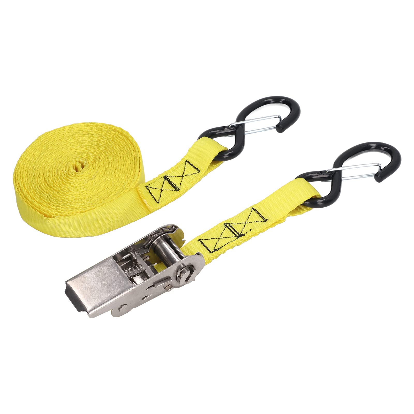 Cinghie di Ancoraggio per Carico Cinghie a Cricchetto in Poliestere 5m 16ft 800kg 1763lb con Ganci a S per Camion Rimorchio Portapacchi Moto Kayak Barche Mobili in Movimento