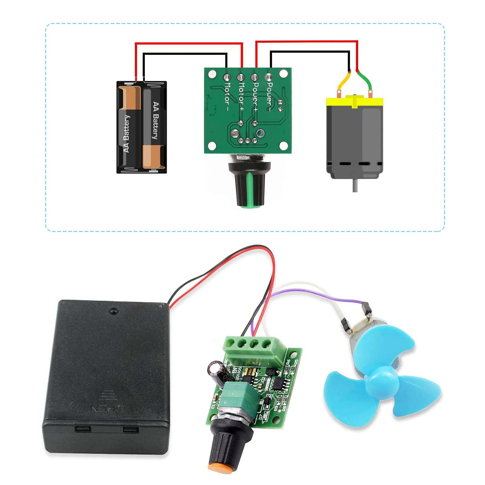 1803BK PWM DC Regolatore Di Velocità Del Motore 1.8V 3V 5V 6V 12V 2A - Foto 7