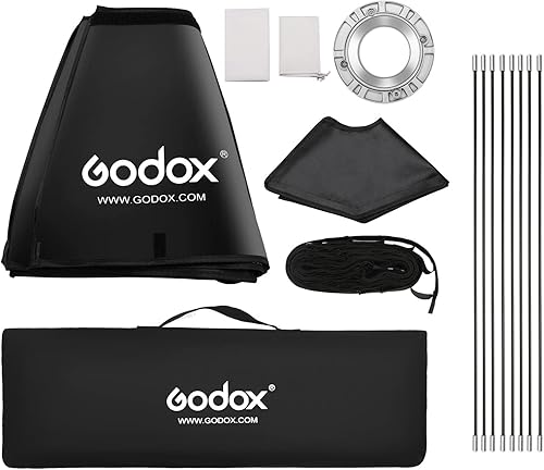 Miniatura 7 de Godox Reflector octágono FW120 con rejilla de panal y bolsa para flash de luz rápida (montaje Bowens) (47.2in)