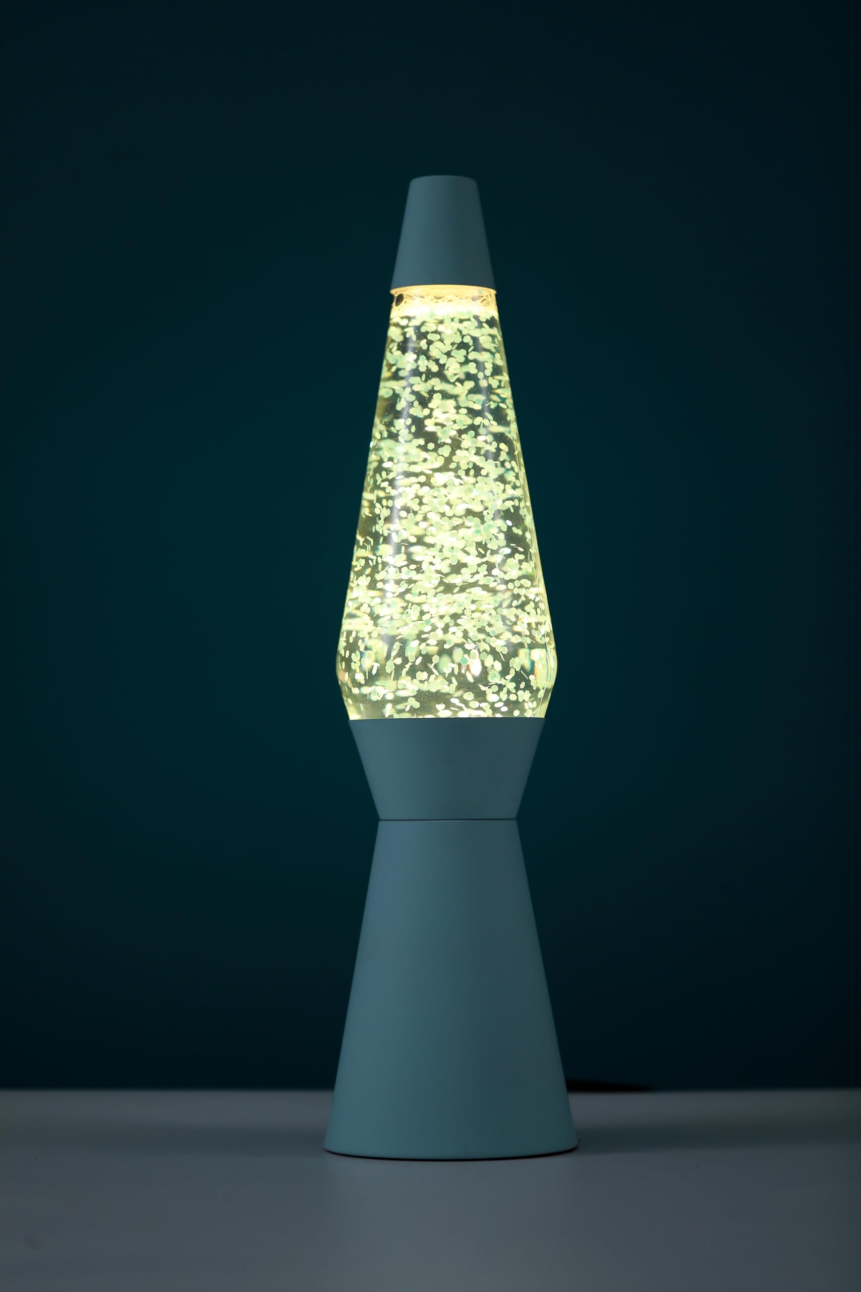 I-TOTAL - Płynna lampa lawowa 40 cm (pastelowy zielony brokat Spaceship)