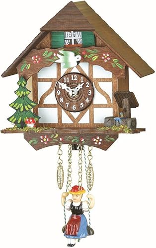 Trenkle Kuckulino - Reloj de bosque negro con movimiento de cuarzo y carillón de cuco TU 2006 SQ