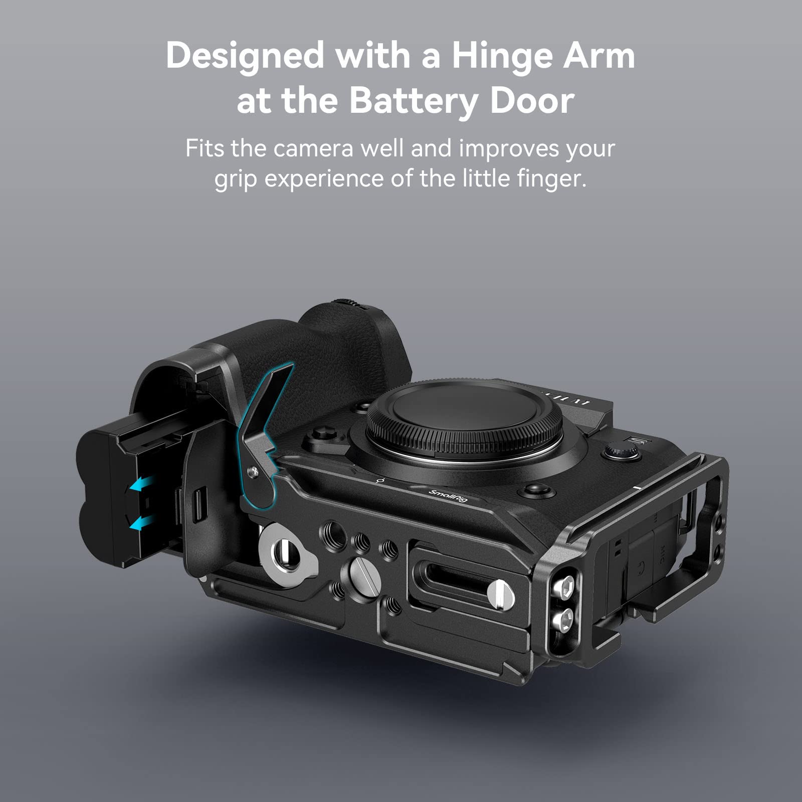 (Versione Aggiornata) SMALLRIG X-H2 / X-H2S L Bracket per FUJIFILM X-H2 / X-H2S con Piastra a Sgancio Rapido Integrata per Arca-Swiss, Passaggio Rapido Tra Ripresa Orizzontale e Verticale - 3928B