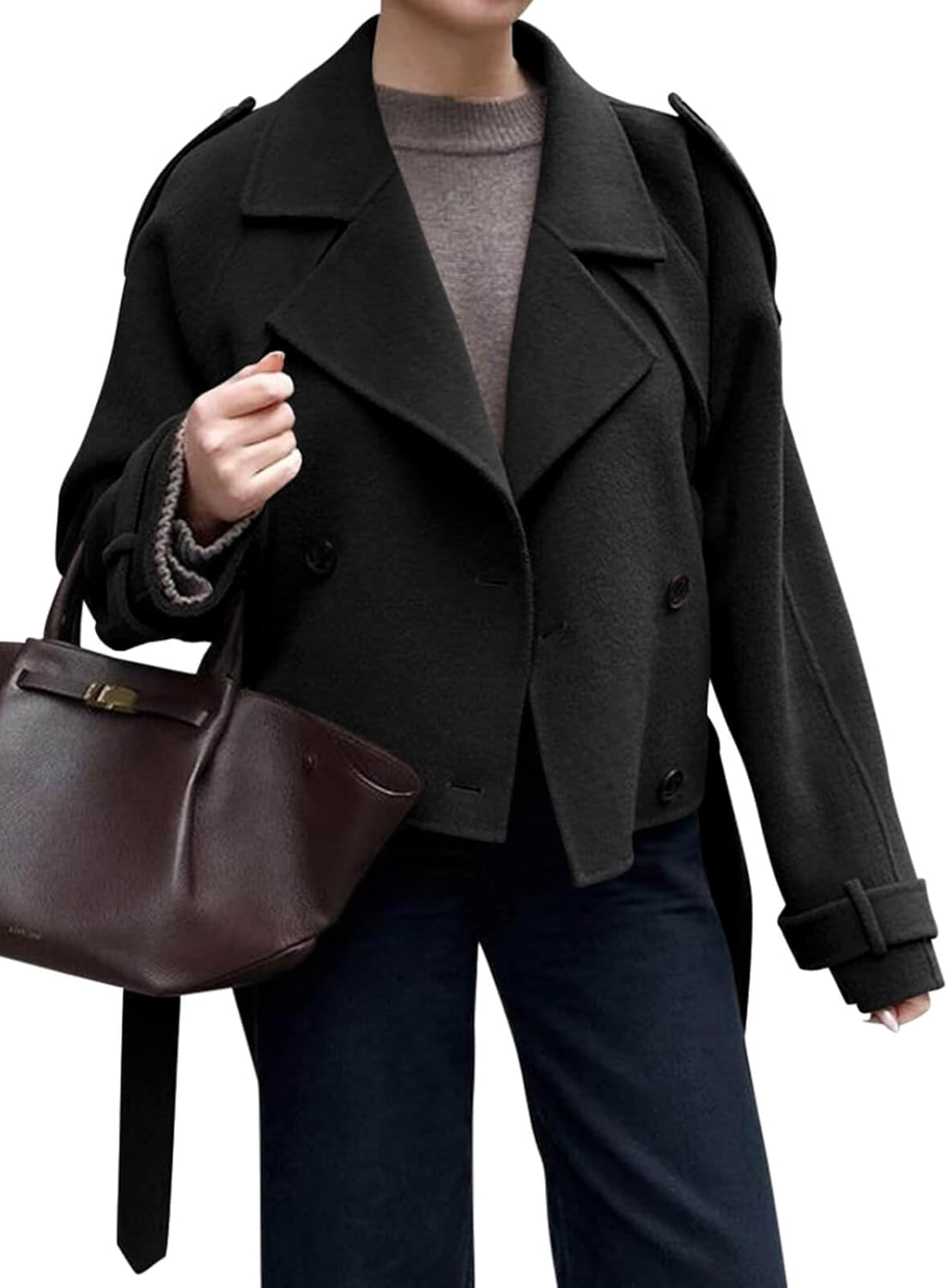 Chic Winter Look Featuring a Double-Breasted Overcoat