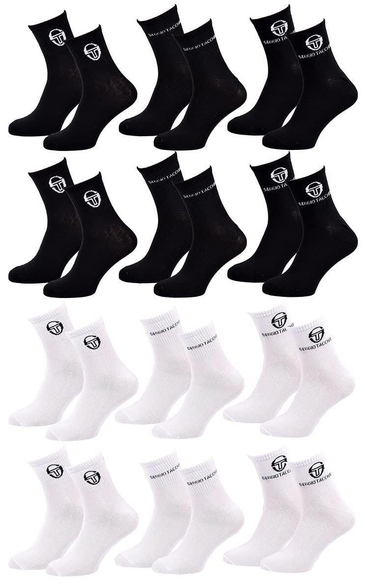 Ozabi Men's Pack Of 12 Pairs 1341 Quarter Sergio Tacchini Socks Set Of 12 (As8, Numeric, Numeric_5_point_5, Numeric_8, Regular, Regular, )
