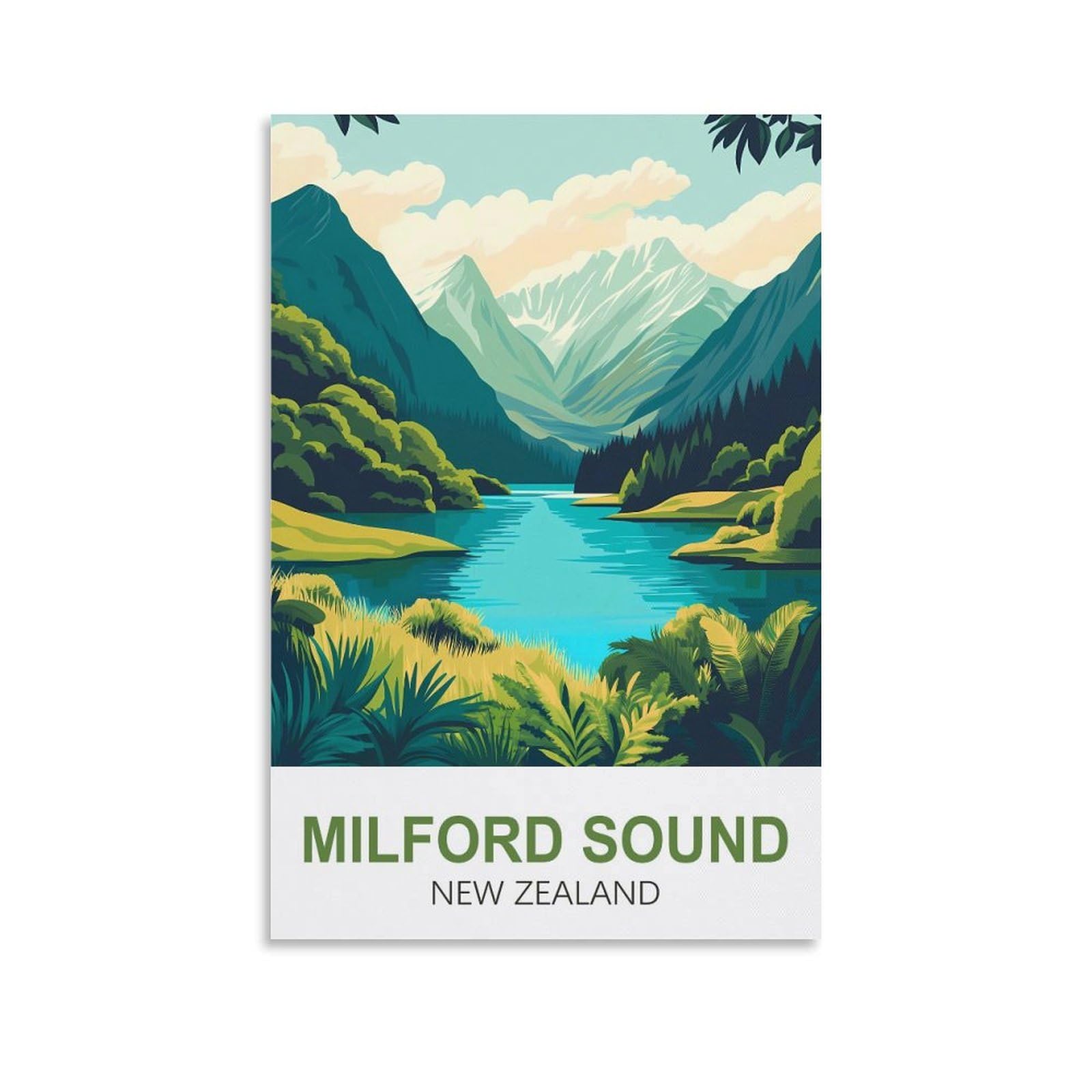 EZMLFA 5D Diamond Painting Kits for Adults,Milford Sound New Zealand,Diamond Painting,Landscape Gem Art Kits Adult and Crafts Home Decor 40x50cm