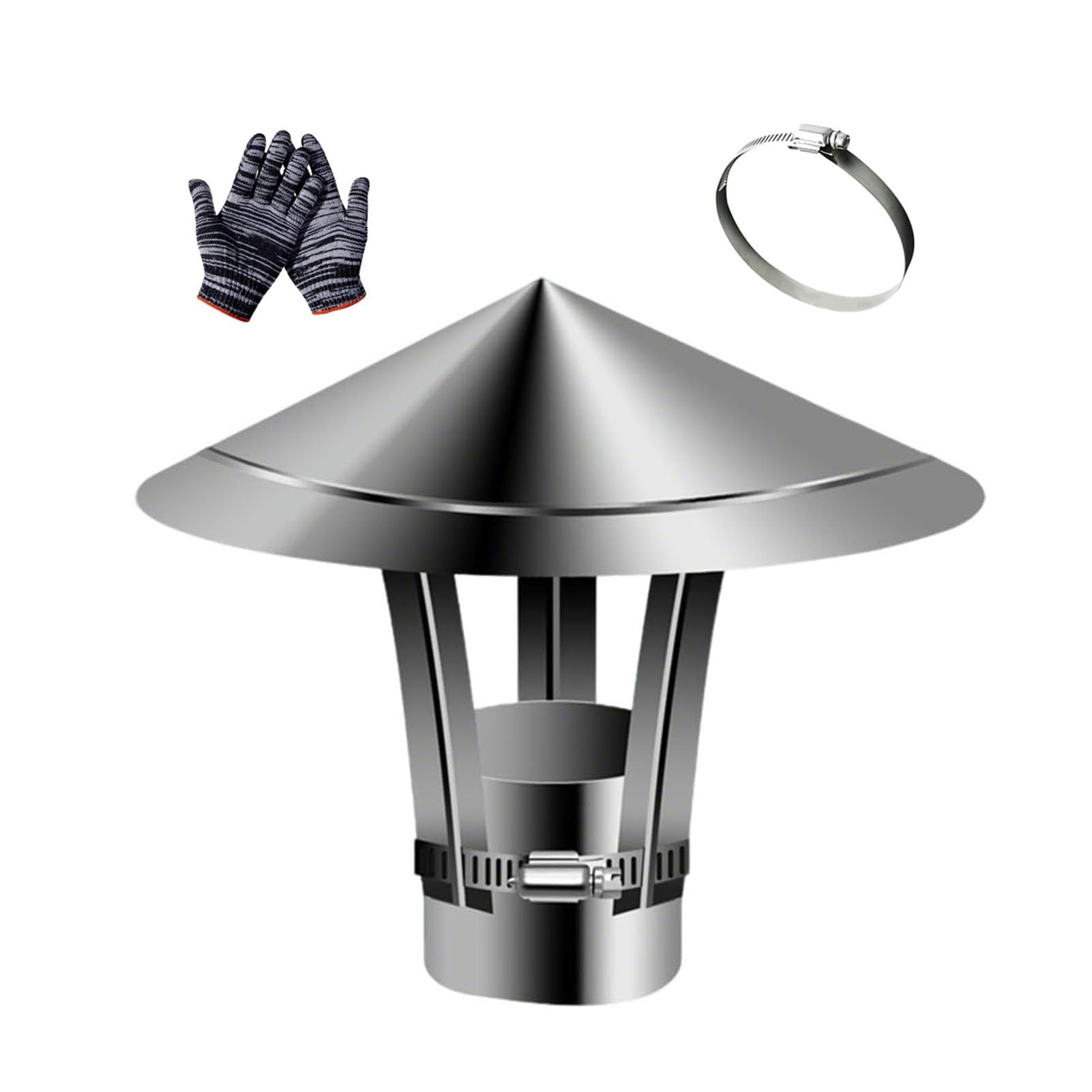 Chimney Rain Cap with Adjustable Metal Strips, Stainless Steel Fireplace Chimney Cover for Outside Roof Vent Cap(210 mm(8.3 incn))