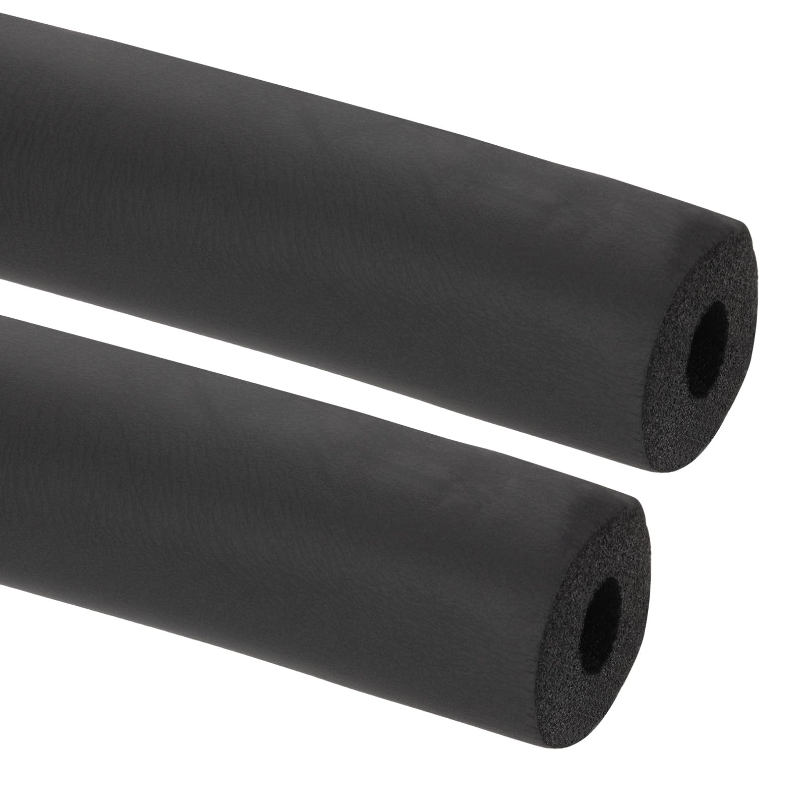 PATIKIL 13/16"(20mm) ID x 6.6Ft Pipe Insulation Foam Tube, 2Pcs Pipe Cover Wrap Roll Bar Padding Tubing for Handle Grip HVAC Outdoor Air Conditioner Units, Black