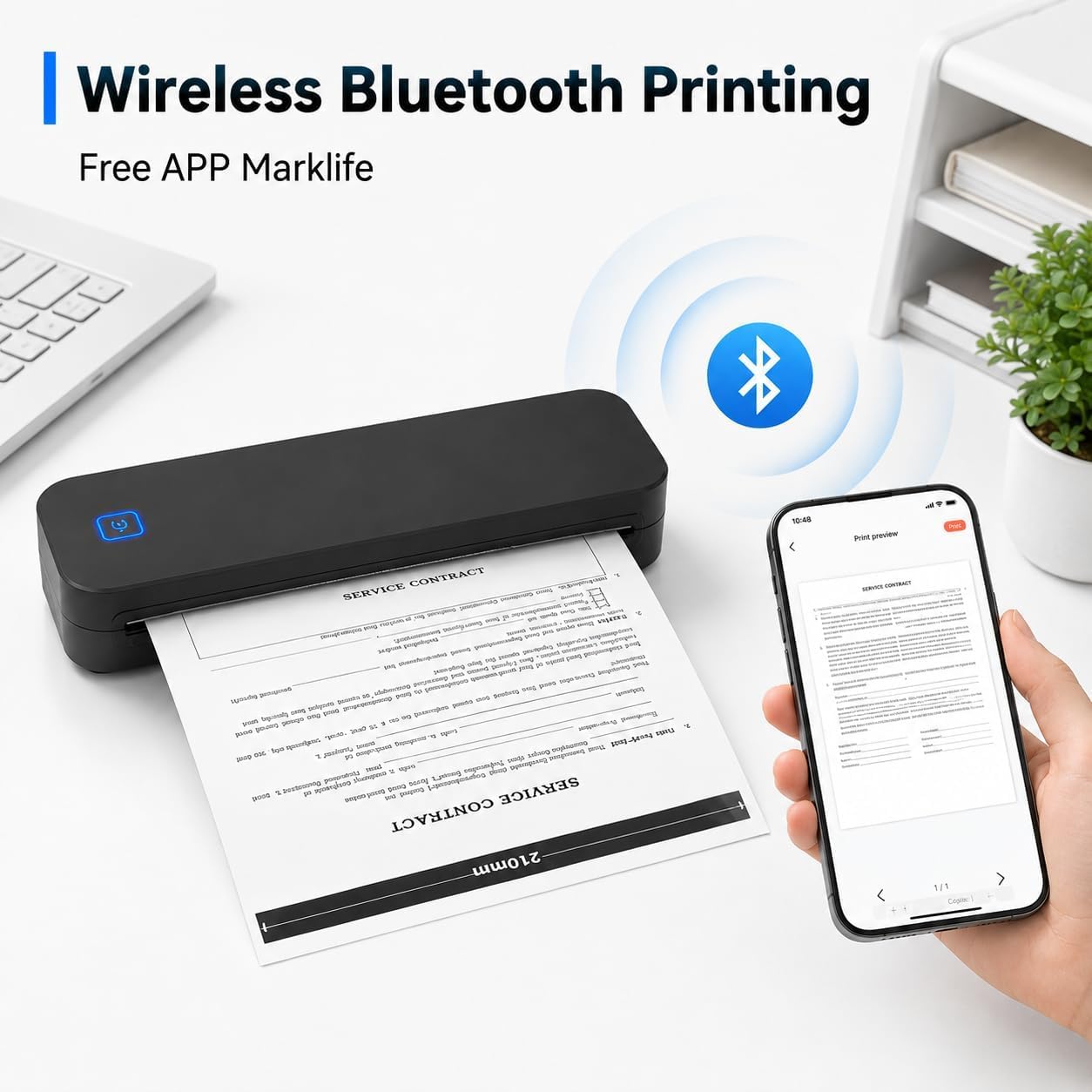 Stampante termica portatile Bluetooth per documenti, etichette, ricevute e
