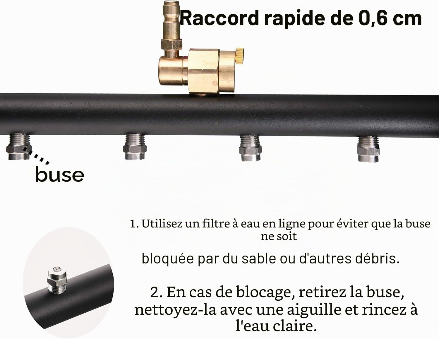 Tool Daily Nettoyeur Dessous Voiture Double Fonction 40 cm avec Adaptateur pour Karcher K2 K3 K4 K5 K6 K7, Nettoyeur Haute Pression à Châssis avec 3 Rallonges, Raccord Rapide 1/4", 4 Buses, 280 Bar