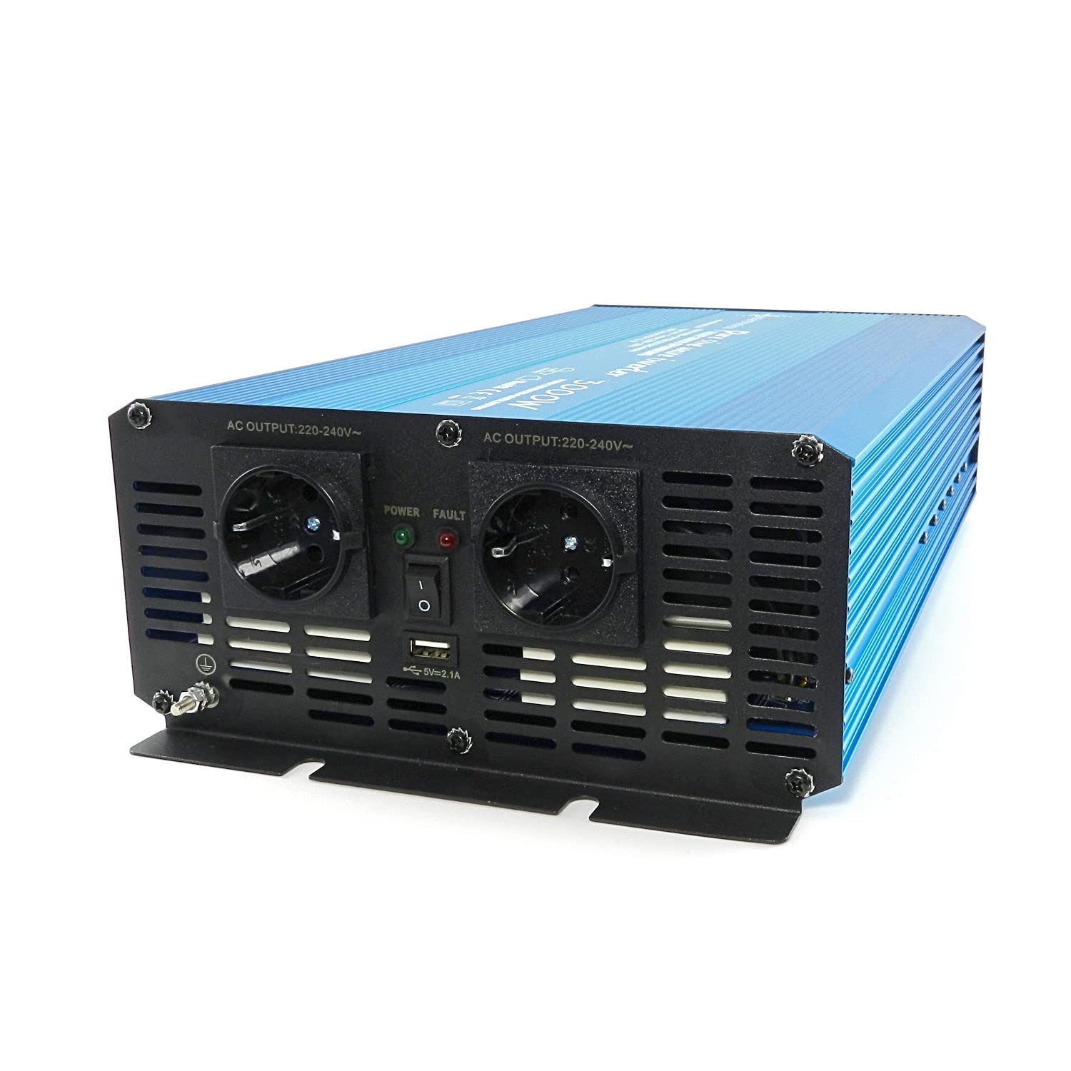 Solartronics TS3000 - Convertitore di tensione 24 V, 3000/6000 Watt, colore: Blu sinusoidale puro, inverter solare invertitore USB AC