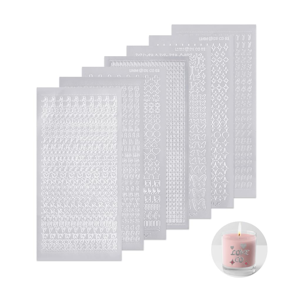 RIIEBBQ 7 Hojas Pegatinas Números y Letras Adhesivas Decorativas Pegatinas de Letras Adhesivas Pequeñas Doradas Pegatinas Letras Alfabeto Pegatinas Números Autoadhesivos Para áLbumes De Recorte-Plata