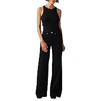 Levi's Jeans da Donna 318 a Gamba Larga Modellante, Colore: Nero Morbido.