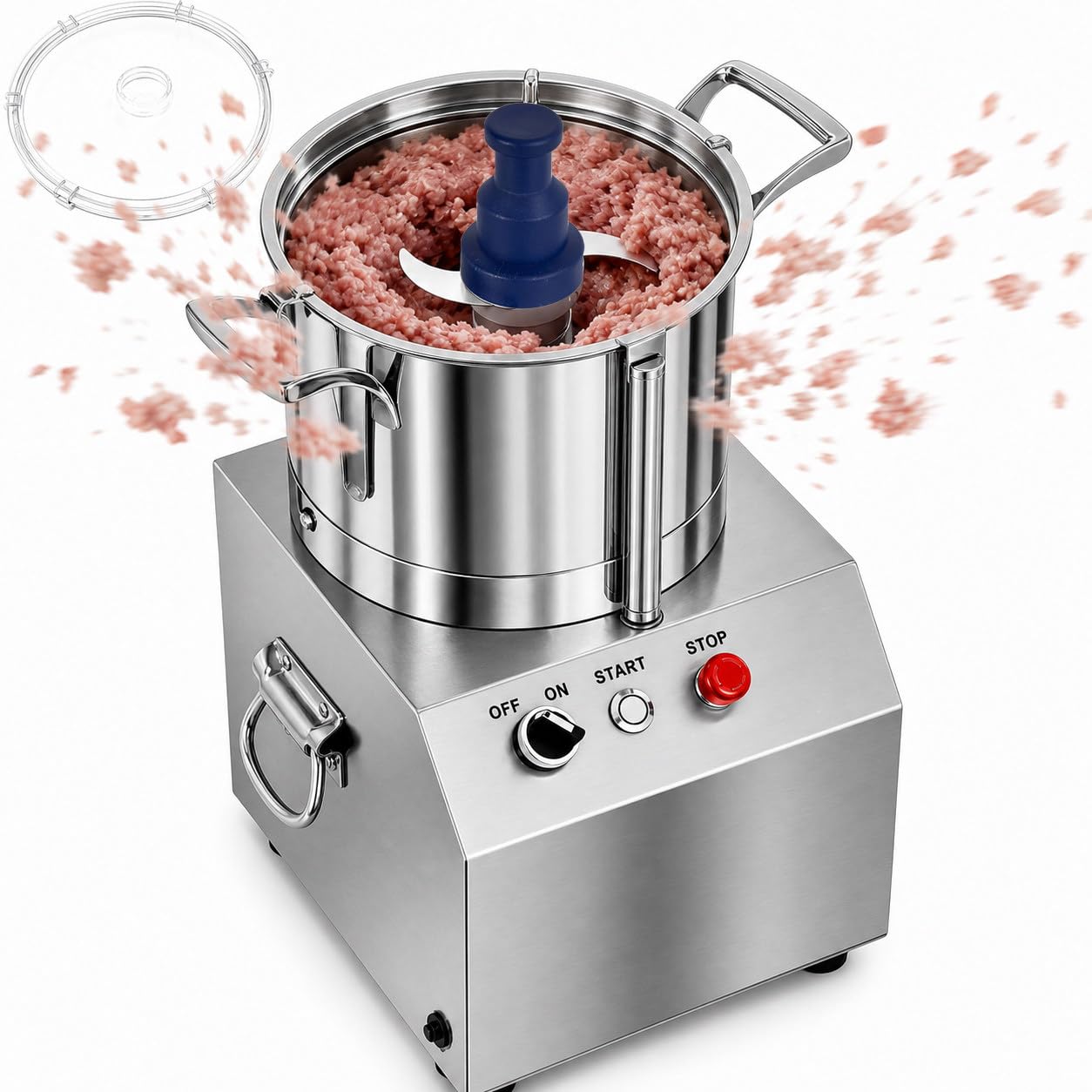 Picadora EléCtrica Profesional 3l/ 4l/ 6l/ 10l/ 15l, Procesador De Alimentos En Acero Inoxidable para AlimentacióN Animal Verduras Granos Cacahuete 6L
