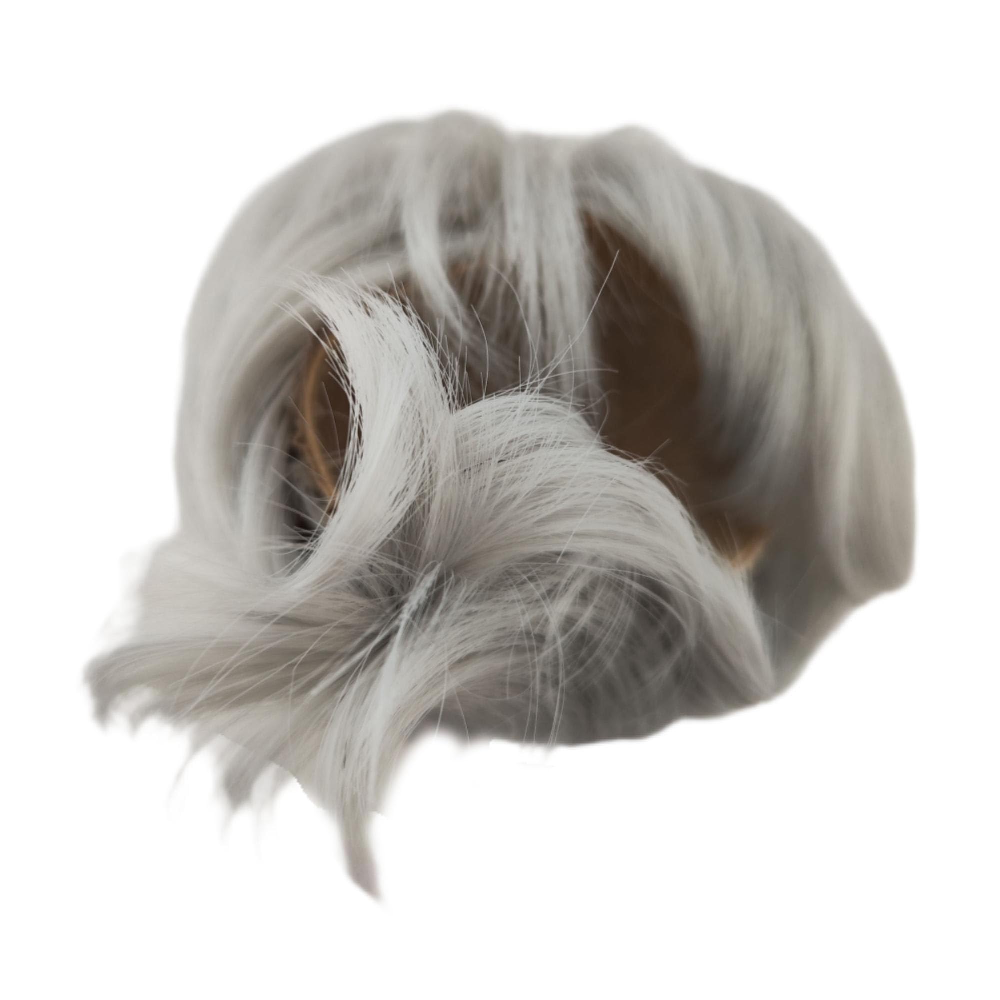 1/4 bjd sd Doll Wig Short Light Gray Hair high Temperature Fiber Antique Wolf Tail Styling Blank Hair Set